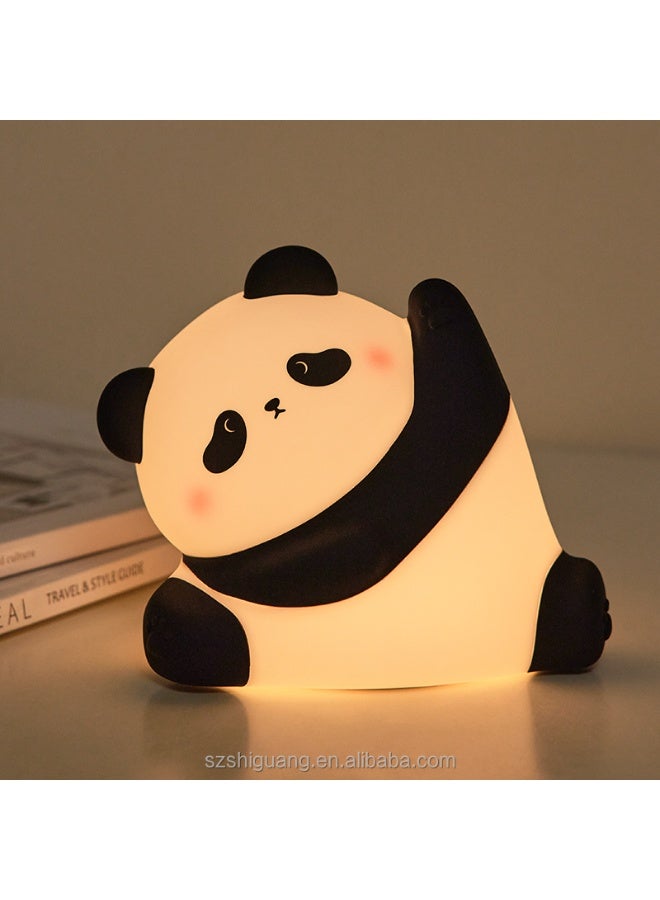 Panda Silicone Night Light , Rechargeable with 3 Brightness Levels and 30 Minutes Timer , Child-Safe Material with Cute Cartoon Design , Warm Lighting for Bedrooms and Offices , Special Gift for Kids and Adults on All Occasions  - Image 4