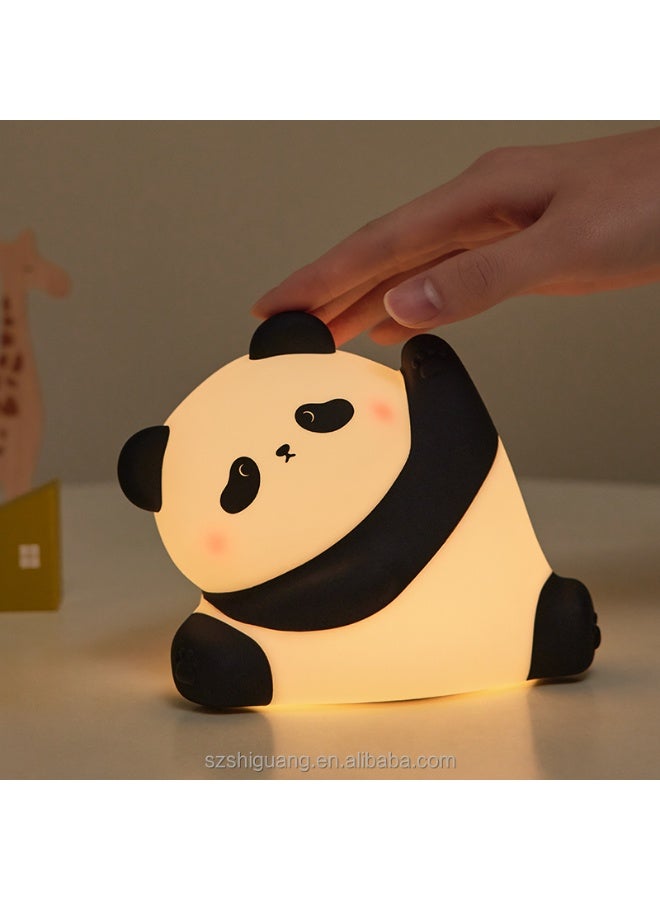 Panda Silicone Night Light , Rechargeable with 3 Brightness Levels and 30 Minutes Timer , Child-Safe Material with Cute Cartoon Design , Warm Lighting for Bedrooms and Offices , Special Gift for Kids and Adults on All Occasions  - Image 2