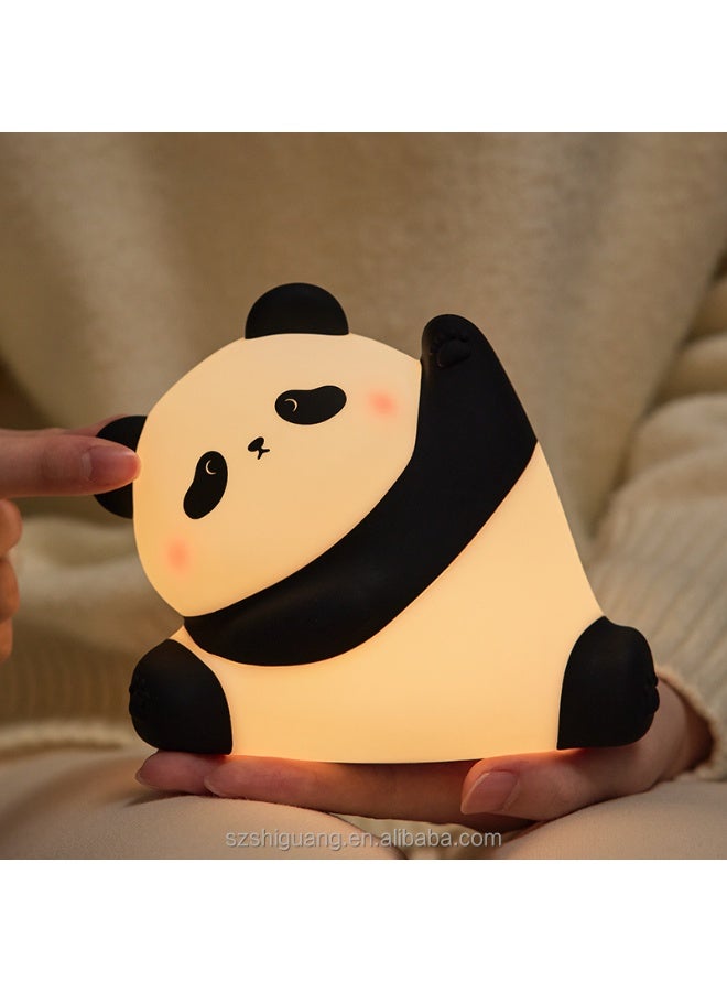 Panda Silicone Night Light , Rechargeable with 3 Brightness Levels and 30 Minutes Timer , Child-Safe Material with Cute Cartoon Design , Warm Lighting for Bedrooms and Offices , Special Gift for Kids and Adults on All Occasions  - Image 3