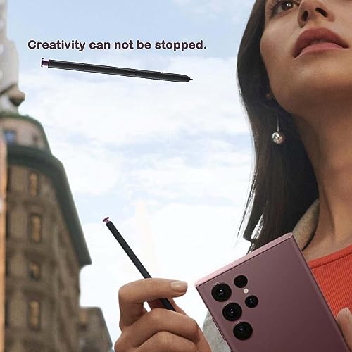 CaoXiong 2 قطع قلم بديل لجهاز Galaxy S22 Ultra من سامسونج Galaxy S22 Ultra 5G قلم S Pen، بدون بلوتوث (أحمر) - Image 5
