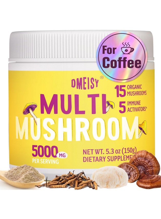Dmeisy Mushroom Powder | for Mushroom Coffee, 20-in-1 Mushroom Complex with Lions Mane Powder, Reishi, Cordyceps, Turkey Tail & Herbs, Brain Supplements for Memory and Focus, Energy, Immunity - 5.3oz - Image 1