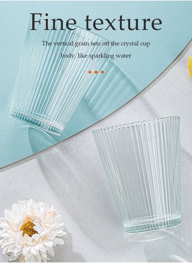 DUNISO 5-Piece Glass teapot With Lid and Spout,vertical stripe Glass jug Set,Beverage Pitcher for Drinks, Glass Water Carafe,Which is 1 Glass Teapot And 4 Cups,Water Carafe Jug With Lids For Iced Tea Lemonade Coffee Milk Juice  - Image 4