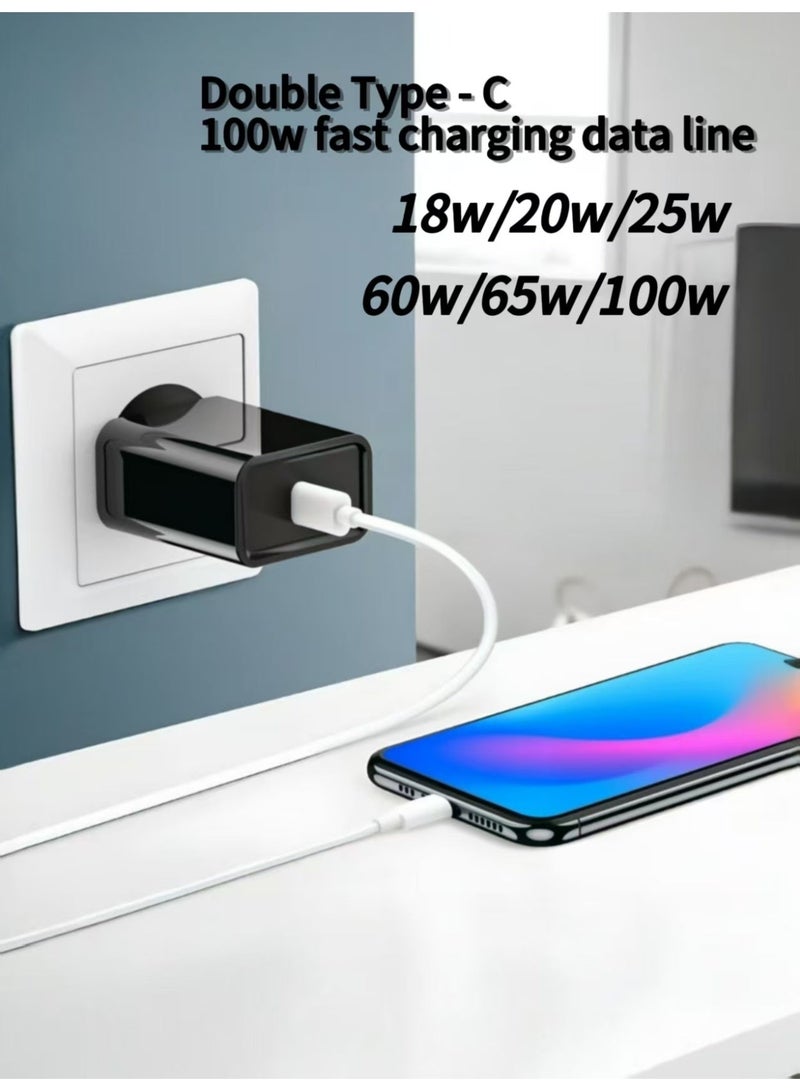 باراكا كابل شحن سريع USB-C إلى USB-C بطول 1 متر - شحن عالي السرعة ومزامنة بيانات - توافق شامل مع أجهزة iPhone و iPad و MacBook و Samsung و Huawei وجميع أجهزة USB-C - أبيض - Image 2