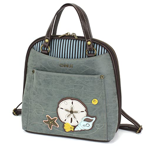 CHALA Convertible Backpack Purse - Women Convertible Shoulder Purse with Adjustable Strap - Sand Dollar - Indigo - Image 1