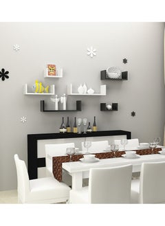 MODERN HOME 3-Piece Wall Mounted Floating Shelves - Black  - Image 4