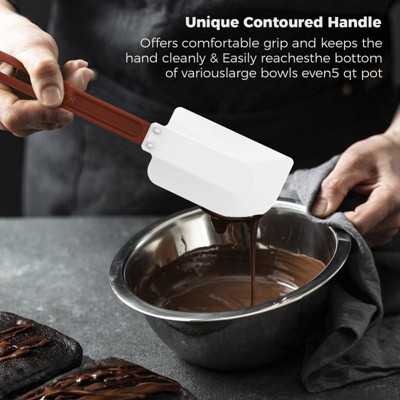 ReneeChef High Heat Resistant Silicone Spatulas, 13-1/2" Commercial Spatula 500Â°F Heat-Resistant Heavy Duty Spatula Non-Stick Scraper, Ideal for Baking/Cooking/Mixing, Commercial Dishwasher Safe, Set of 2 - Image 4