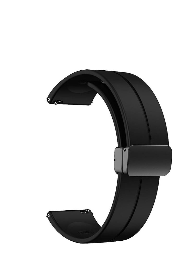 حزام سيليكون 20 مم مع مشبك مغناطيسي قابل للطي لهاتف Xiaomi Amazfit GTS2 / GTS / GTS 2e / GTS 2 Mini أسود - Image 1