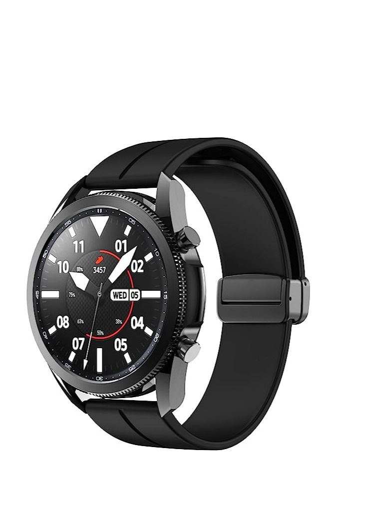 حزام سيليكون 20 مم مع مشبك مغناطيسي قابل للطي لهاتف Xiaomi Amazfit GTS2 / GTS / GTS 2e / GTS 2 Mini أسود - Image 4