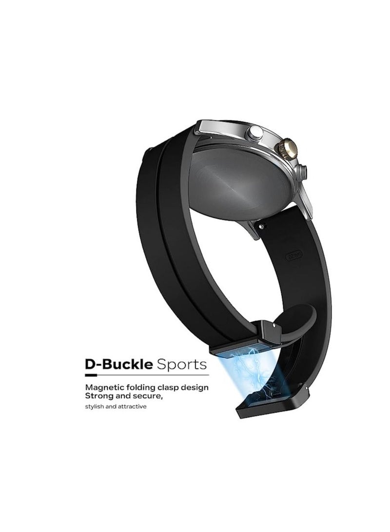 حزام سيليكون 20 مم مع مشبك مغناطيسي قابل للطي لهاتف Xiaomi Amazfit GTS2 / GTS / GTS 2e / GTS 2 Mini أسود - Image 2