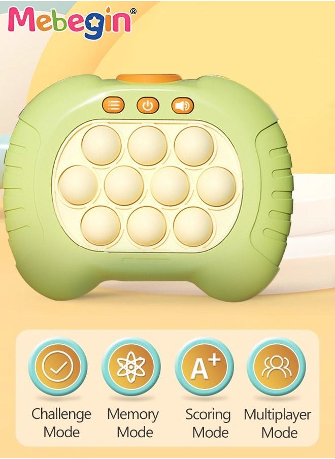 MEBEGIN - Quick Push Bubble Game with 4 Fun Game Modes, Educational Push Pop Game, Mini-Handheld Fast Speed Push Game Console with Light and Sound, Fun Electronic Push It Pop Fidget Toys, Creative Antistress Toy for Kids and Adults, 3 AAA Batteries(Not Included) - Image 1