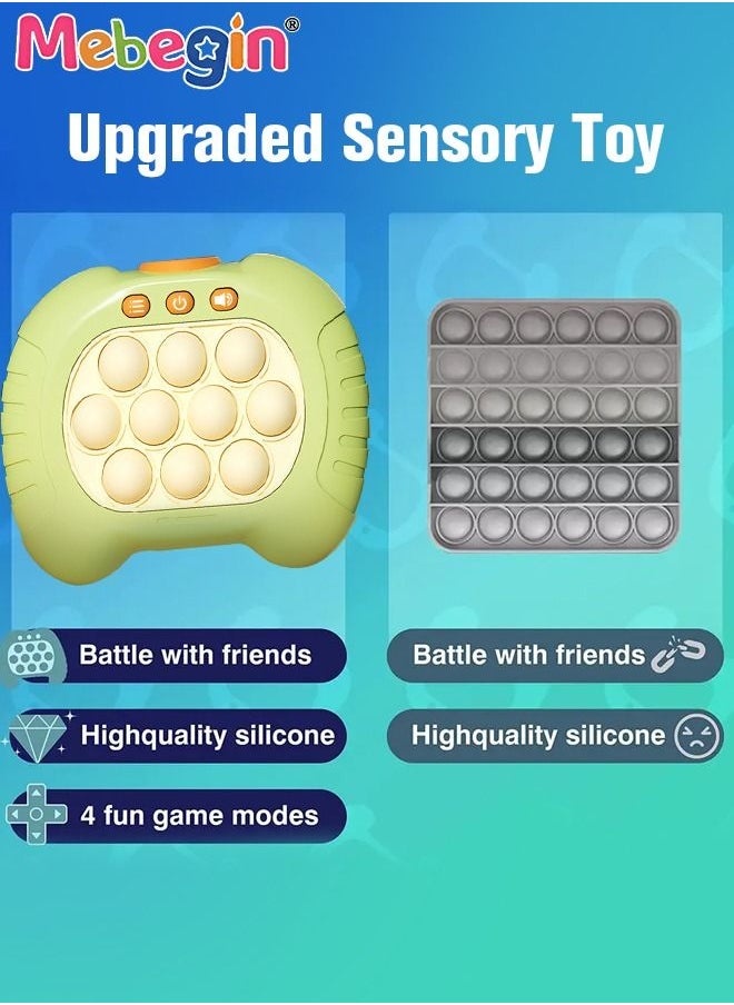 MEBEGIN - Quick Push Bubble Game with 4 Fun Game Modes, Educational Push Pop Game, Mini-Handheld Fast Speed Push Game Console with Light and Sound, Fun Electronic Push It Pop Fidget Toys, Creative Antistress Toy for Kids and Adults, 3 AAA Batteries(Not Included) - Image 1