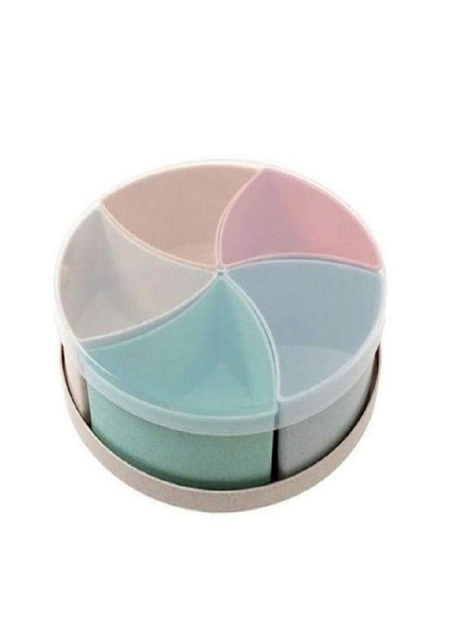 N M Z ABS Plastic Solid Fruit Tray Compartment Candy Box Food Container Multi Color 1 Pcs - Image 1