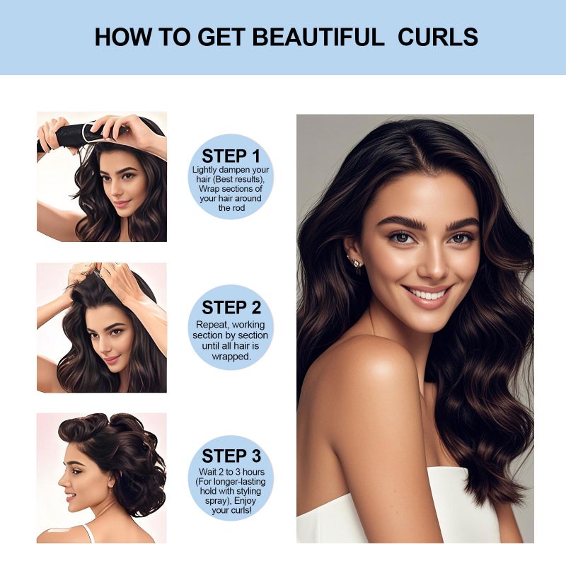 Togayu Heatless Curls Overnight Set - Jumbo Overnight Hair Curlers to Sleep In, Soft Velvet Hair Rollers for Women, No Damage Curls Styling Tools 3pcs - Image 3