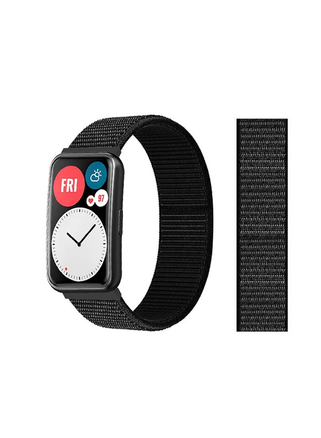 Nylon Replacement  Band For Huawei Watch Fit Black - Image 2