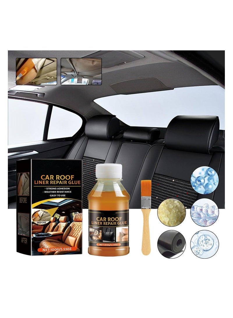 SYOSI 100ml Car Headliner Repair Glue, Strong Adhesive for Upholstery, Roof Liner Quick Repair, Waterproof and Heat Resistant Car Roof Fabric Glue (1pc) - Image 2