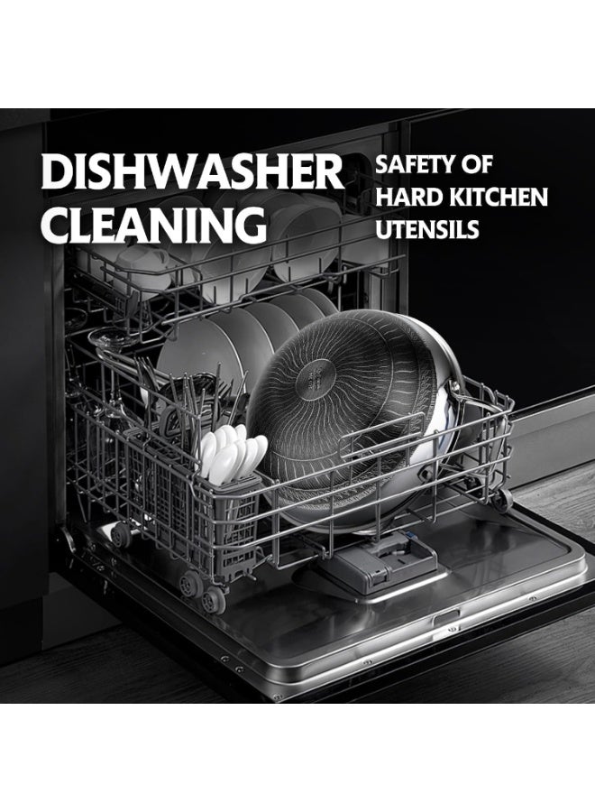 Spnor WOK Pan مع الغطاء, 32CM الفولاذ المقاوم للصدأ وعاء مع الغطاء, WOKS خلط المقلية وعاء مع طلاء ملمع العسل, غير اللاصق WOK أسفل مسطح, الاستقراء WOK Pan متوافق مع جميع الطبخ - Image 2