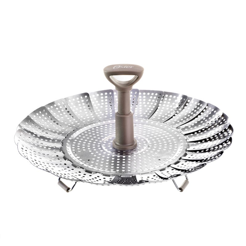 Oster Sangerfield Stainless Steel Expandable Steamer Insert 7 to 10.5 Inches â€“ Adjustable Kitchen Cookware Accessory for Steaming - Image 1