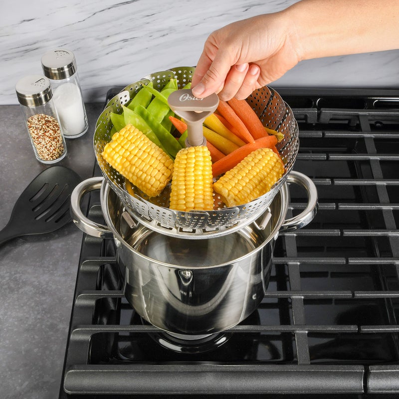 Oster Sangerfield Stainless Steel Expandable Steamer Insert 7 to 10.5 Inches â€“ Adjustable Kitchen Cookware Accessory for Steaming - Image 5