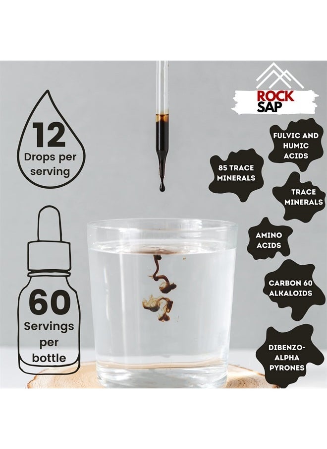 ROCKSAP - Rocksap (2 Month Supply) Himalayan Shilajit Mineral Drops, Natural Trace Minerals Supplement & Fulvic Acid Complex, Magnesium, Zinc and More | Natural Shilajit Resin Multimineral Supplement - Image 1