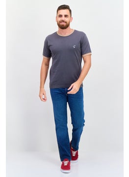 Wrangler Men Crew Neck Short Sleeves Brand Logo T-Shirt, Dark Grey  - Image 4
