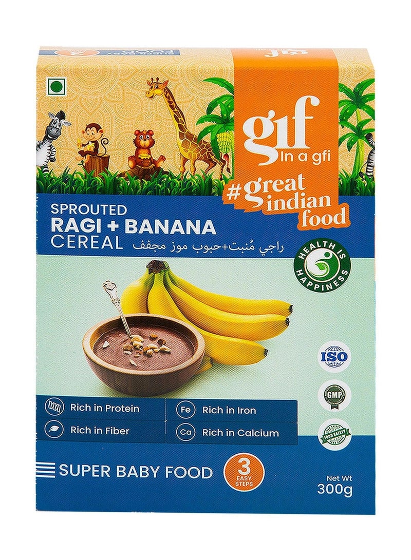 great indian food Sprouted Ragi + Banana Cereal 300 G - Image 1