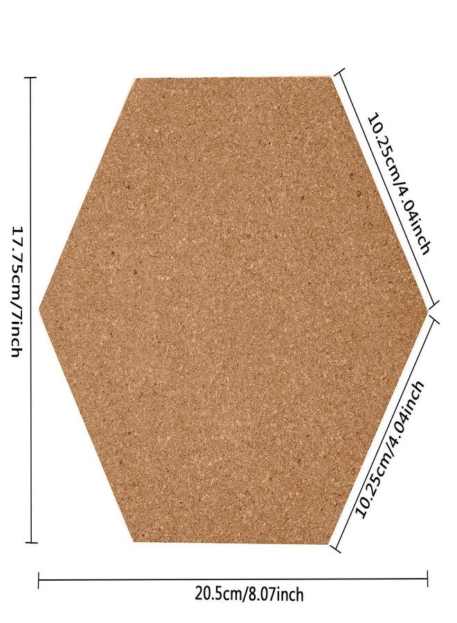 HBlife Hexagon Cork Board Tiles 10 Pack Self-Adhesive Corkboards for Wall Pin Board Decorative Bulletin Board for Office Home Kitchen with 50 Multi-Color Push Pins - Image 2