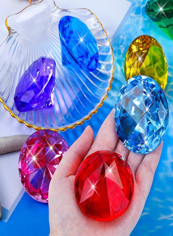 MARFOREVER Extra Large Diving Gem Pool Toys, 60MM Extra Big Diamond Colorful Pirate Treasure Diving Gems Huge Acrylic Diamond Pool Gems for Summer Swimming Party Favors Boys Girls Training Gifts(8Pcs) - Image 2