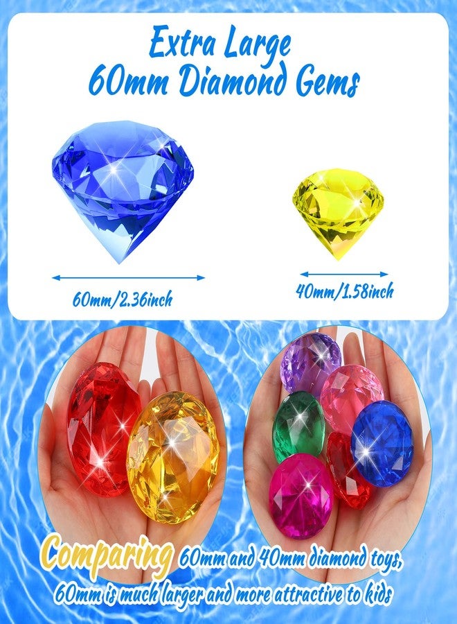 MARFOREVER Extra Large Diving Gem Pool Toys, 60MM Extra Big Diamond Colorful Pirate Treasure Diving Gems Huge Acrylic Diamond Pool Gems for Summer Swimming Party Favors Boys Girls Training Gifts(8Pcs) - Image 3
