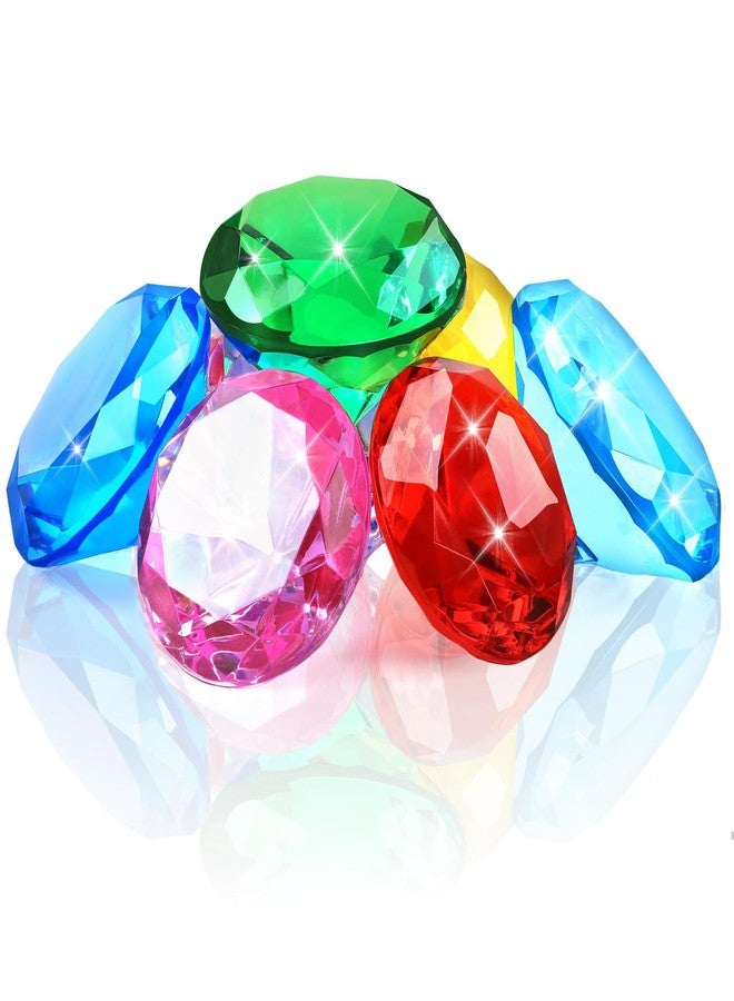 MARFOREVER Extra Large Diving Gem Pool Toys, 60MM Extra Big Diamond Colorful Pirate Treasure Diving Gems Huge Acrylic Diamond Pool Gems for Summer Swimming Party Favors Boys Girls Training Gifts(8Pcs) - Image 1