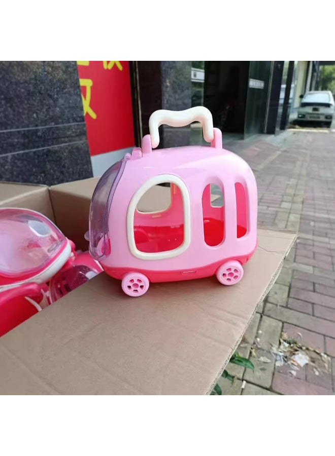 Toy Bus Cage Small Cute Plush Animal Pet Cage Baby Parent-child Toys Wholesale-Color:Cage Pink (without Animals)  - Image 3