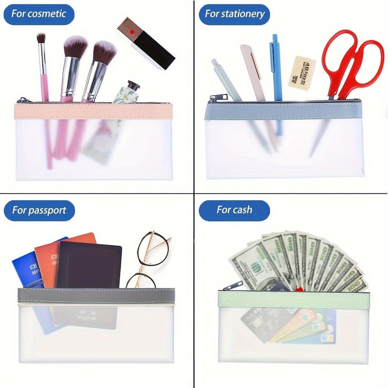 Set of 4 Zippered Money Bags Clear Cash Pouches Bank Deposit - Image 4