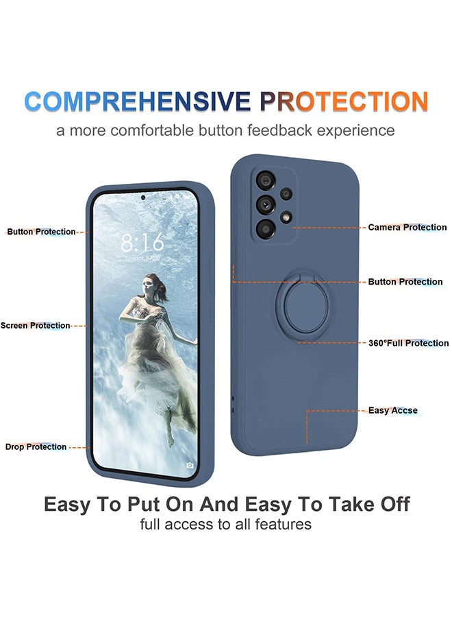 Case Compatible with Samsung Galaxy A73 5G, Silicone with Ring 360°rotatable Kickstand case, Protective Cover with Strap with lanyard (Blue) - pzsku/ZF591574873390BEA44B1Z/45/_/1730771344/70f4b9f6-5cec-434a-9442-f5e86803aabf