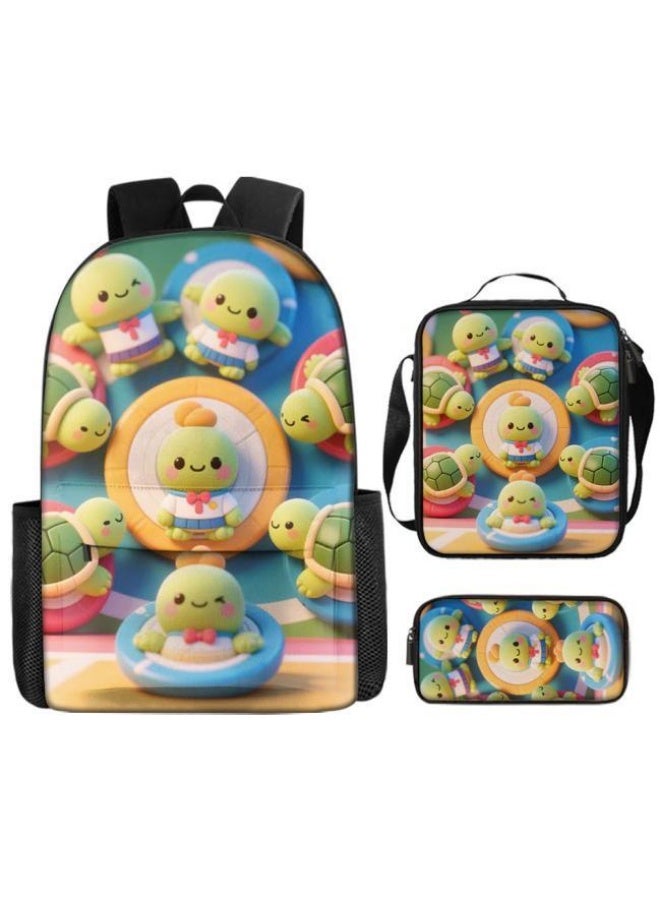 Bright Li Fire Unlock the new fashion of childish fun! Three-piece set of bags, cartoon elements for children and teenagers (students, children, friends' outings, mountain climbing, schooling, etc. can be used) - 61 - Image 2