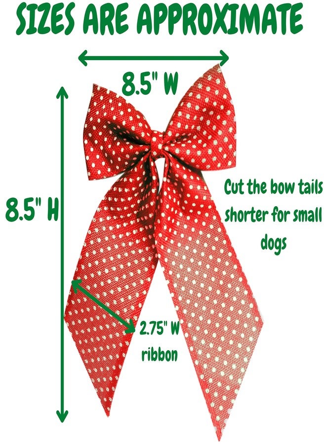 BANBERRY DESIGNS Dog Collar - Christmas Dog Collar - Set of 2 - Red and Green Polka Dot Bows for Pets - Quick Release Plastic Buckle - Bonus Pet Photo Ornament - Each Bow Measures 9" x 9" - 3 Piece Gift - Image 5