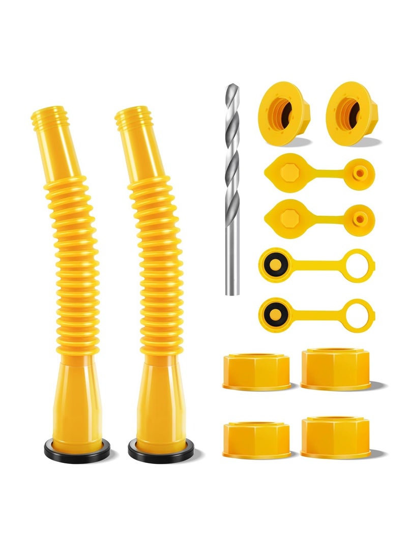 Zikra Gas Can Spout Replacement, Anti-Spill Gas Can Nozzle Replacement, 2-Kit Gas Can Spouts No Leaky, Upgraded Replacement Gas Can Spout with Flexible Nozzle, Gas Can Vent, Fit for Most 1/2/5/10 Gal Can - Image 1