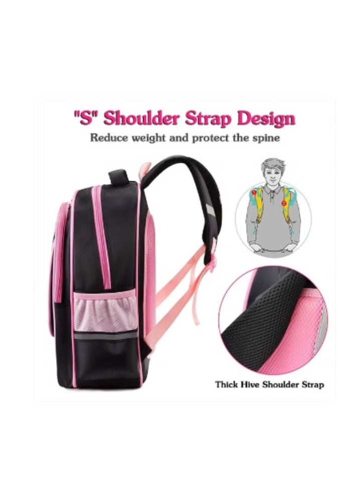 FEWOFJ Cute Cat Backpack + Handbag Set, Adorable Black - Pink Color Scheme is Super Eye - Catching - Image 4
