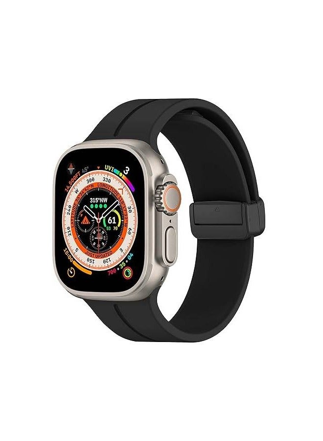 XOUXOU Magnetic Milanese Strap for Apple Watch Ultra 2, 42mm 44mm 45mm 49mm, Modern Design with Magnetic Lock - Image 1