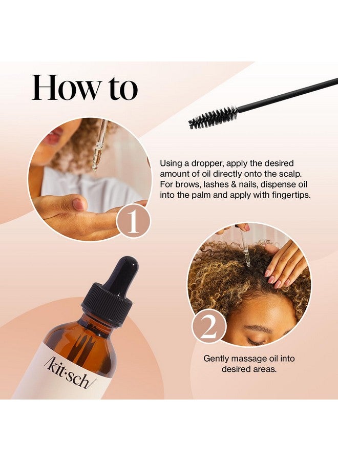 Kitsch Organic Castor Oil, 100% Pure, Cold Pressed Unrefined Glass Bottle, Castor Oil For Hair Growth, Face, Skin, Eyelashes, Eyebrows, Scalp, Nails & Belly Button, Hexane Free, USDA Organic - 4oz - Image 4