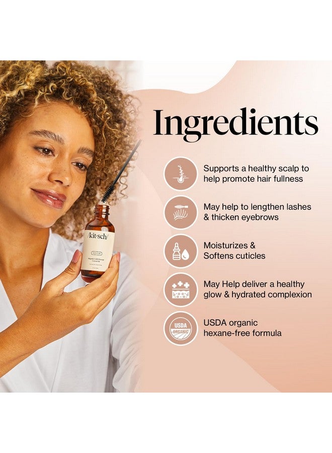 Kitsch Organic Castor Oil, 100% Pure, Cold Pressed Unrefined Glass Bottle, Castor Oil For Hair Growth, Face, Skin, Eyelashes, Eyebrows, Scalp, Nails & Belly Button, Hexane Free, USDA Organic - 4oz - Image 5