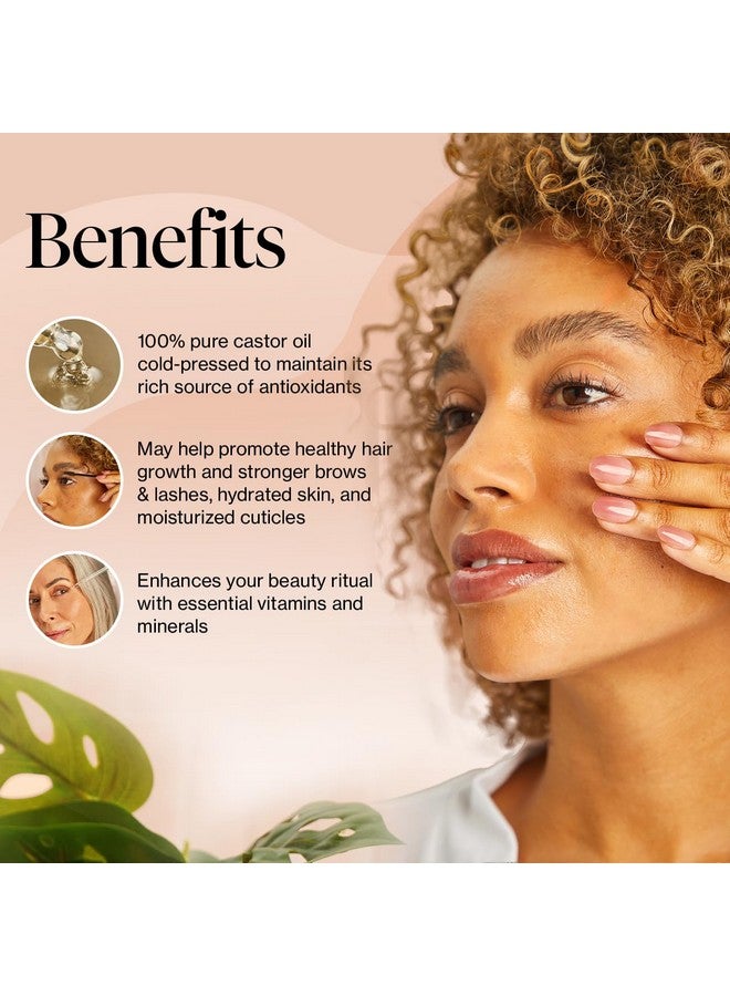 Kitsch Organic Castor Oil, 100% Pure, Cold Pressed Unrefined Glass Bottle, Castor Oil For Hair Growth, Face, Skin, Eyelashes, Eyebrows, Scalp, Nails & Belly Button, Hexane Free, USDA Organic - 4oz - Image 3