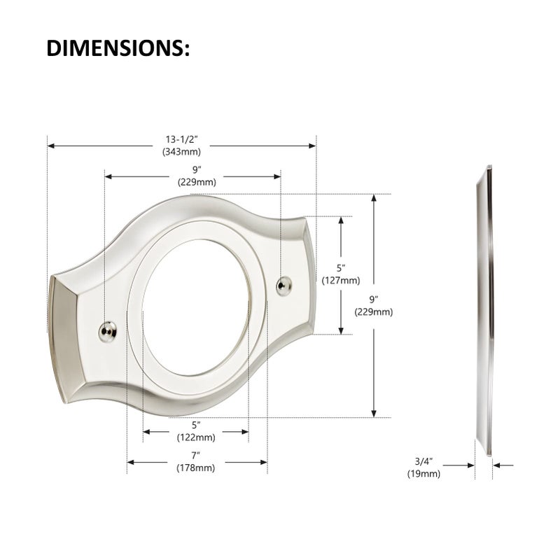 Tearel Renovation Shower Cover Plate for 2-Handle or 3-Handle to 1-Handle Shower Updates, Brushed Nikel - Image 4