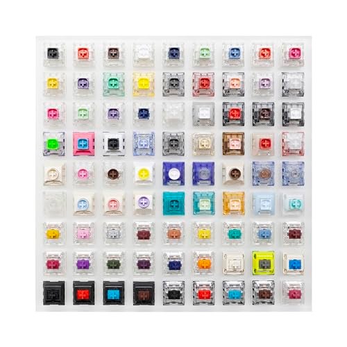 KPREPUBLIC Kailh 81 Switch switches Tester with Acrylic Base Blank keycaps for Mechanical Keyboard Box Cream Arctic Fox Silver Jellyfish (Kailh 81 Switch Tester x1) - Image 1