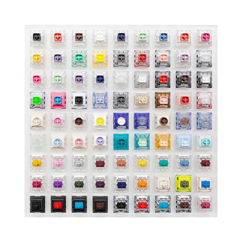 KPREPUBLIC Kailh 81 Switch switches Tester with Acrylic Base Blank keycaps for Mechanical Keyboard Box Cream Arctic Fox Silver Jellyfish (Kailh 81 Switch Tester x1) - Image 3