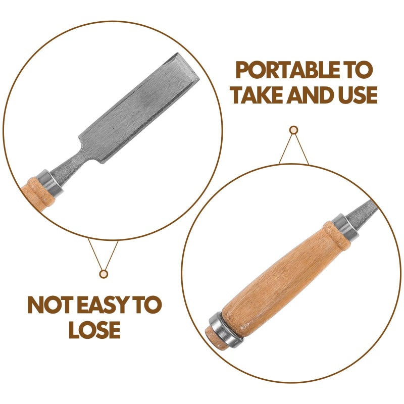 Luxshiny 4pcs Wood Chisel Set Flat Tip With Wood Handle Handheld Carving Tools - Image 3