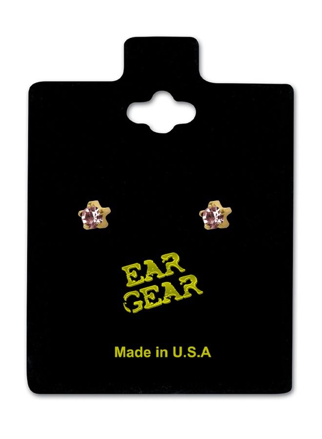 آير جير قراط أذن أمريكي تيفاني كريستال لون موف حجم وسط مقاس 4 مم، مطلي بذهب عيار 24 - Image 1