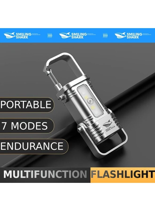 TIP 138K Mini Keychain Flashlight Rechargeable COB Light Strobe Red Blue Modes Compact For Hiking Camping Emergencies - Image 3