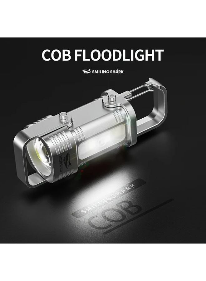 TIP 138K Mini Keychain Flashlight Rechargeable COB Light Strobe Red Blue Modes Compact For Hiking Camping Emergencies - Image 2