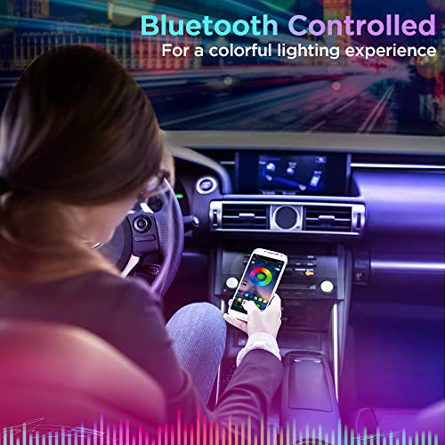 Xprite Dreamcolor USB LED Cars Interior Lights Strip Kits wRemote Bluetooth APP Control Footwell Under Dash RGB Neon Chasing Inside Lights DIY Music Mode Universal for Vehicle Trucks UTV ATV - Image 3