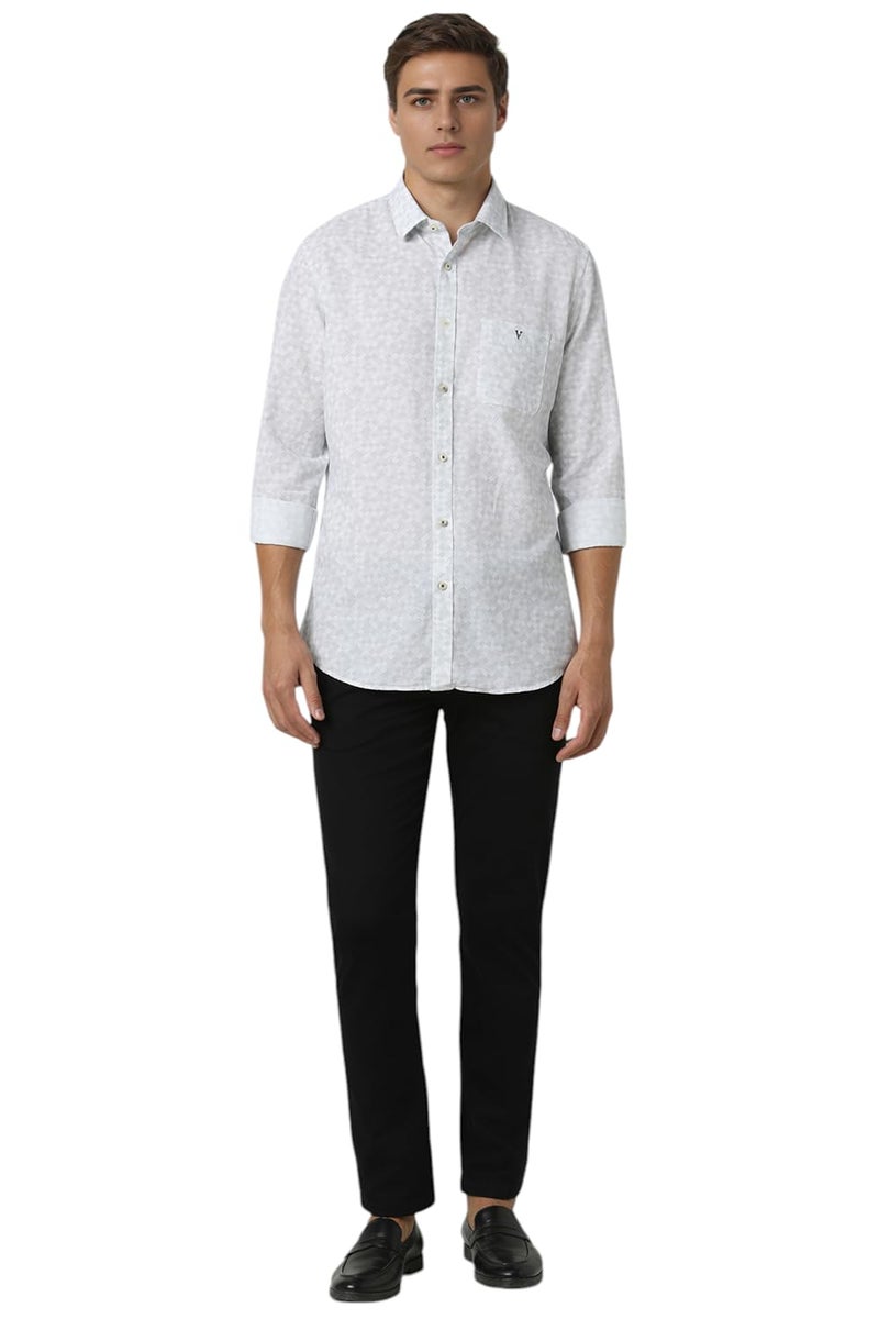 Van Heusen Men Cotton Slim Fit Shirt (VSSFUSLF240051_White, 42) - Image 5