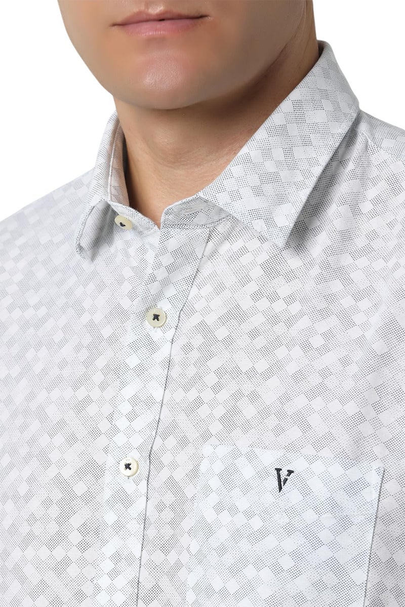 Van Heusen Men Cotton Slim Fit Shirt (VSSFUSLF240051_White, 42) - Image 4